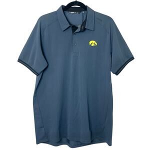 NWT UNRL x University of Iowa Men's Traditional Polo Athletic Fit Gray Large